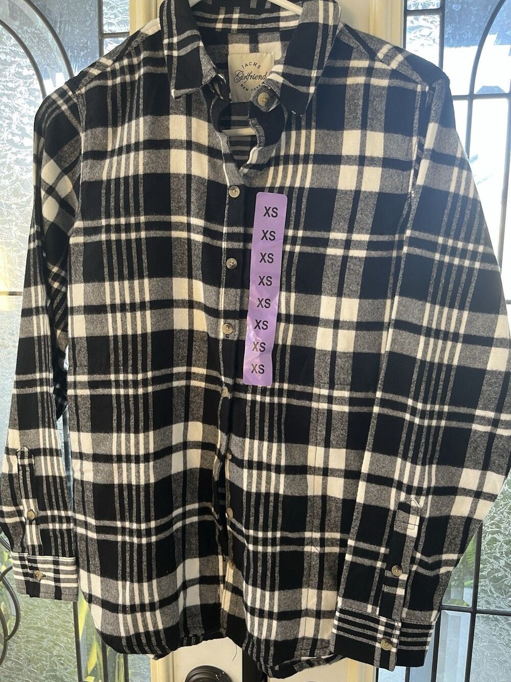Jachs Girlfriend New York Long Sleeve Flannel Button Down Shirt Women’s XS NWT